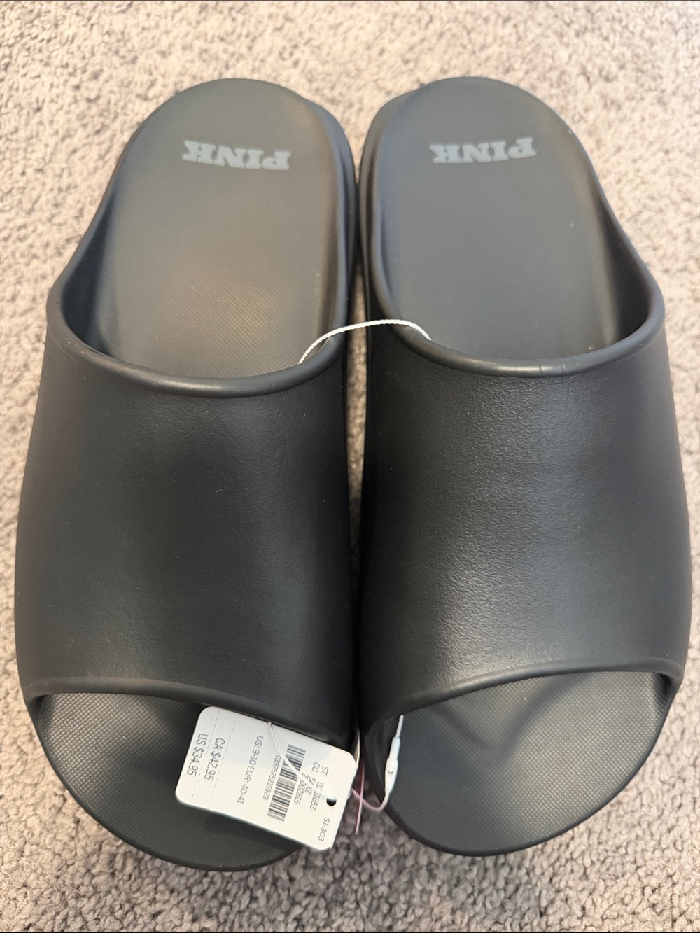 PINK Victoria's Secret Black Slide Sandals - Picture 2 of 4